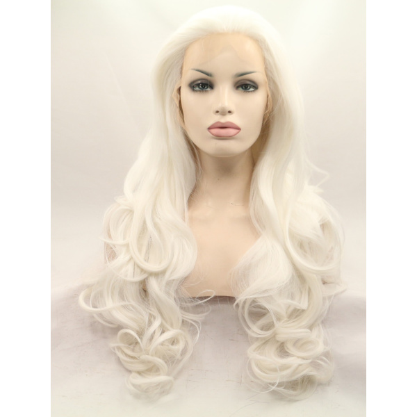 Cheapest 27 Inches Colorful Curly Synthetic Lace Front Wigs