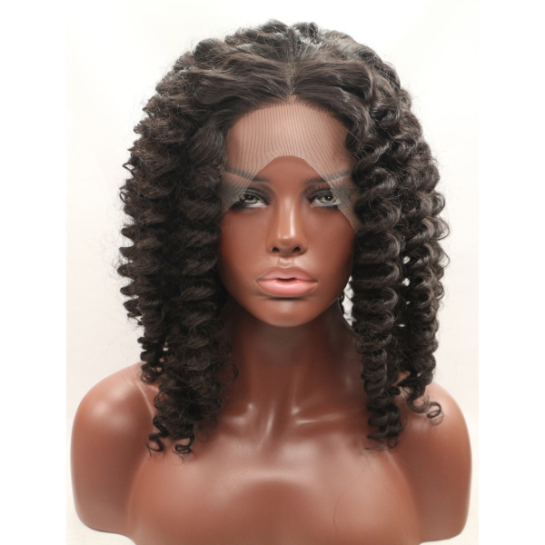 Without Bangs Shoulder Length Lace Front Wigs For Black Hair